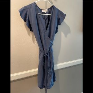 Bella Dahl skate blue wrap dress